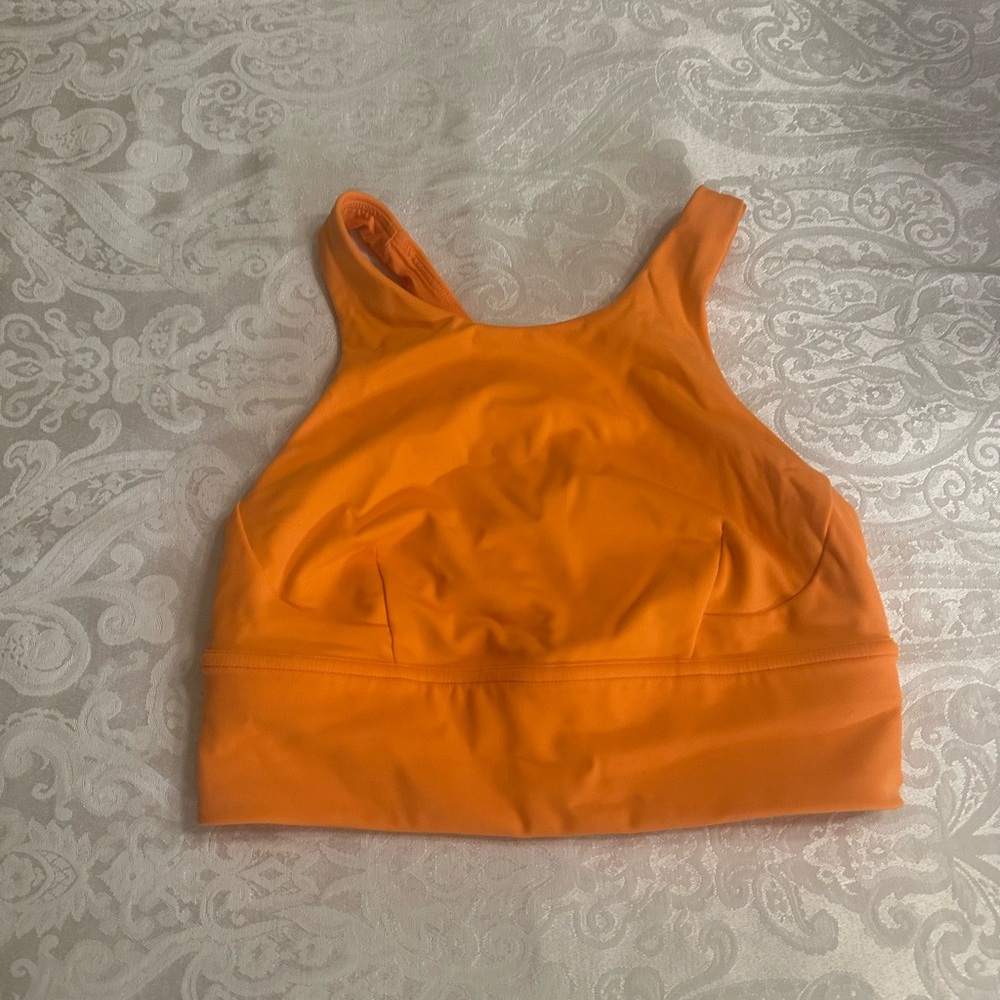 Lululemon Wunder Train Longline Bra Orange Flash Sports Bra